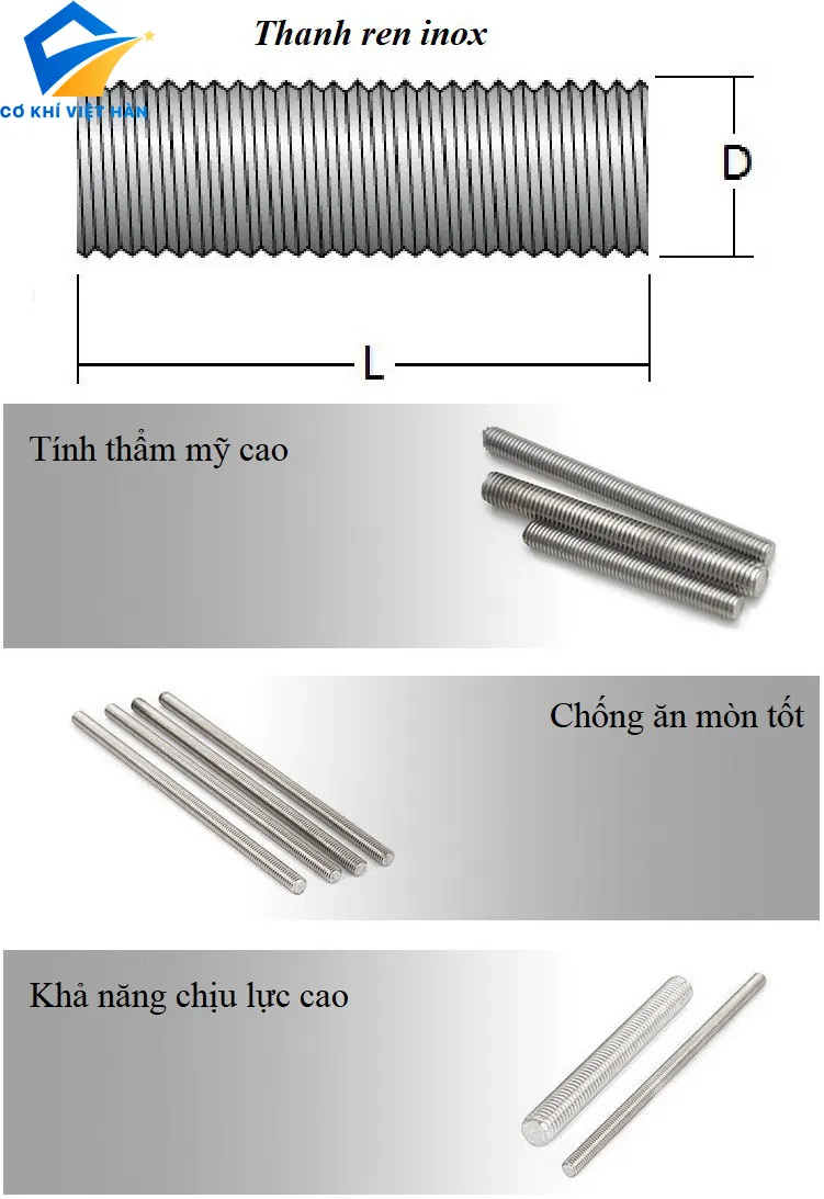 Thanh ren inox
