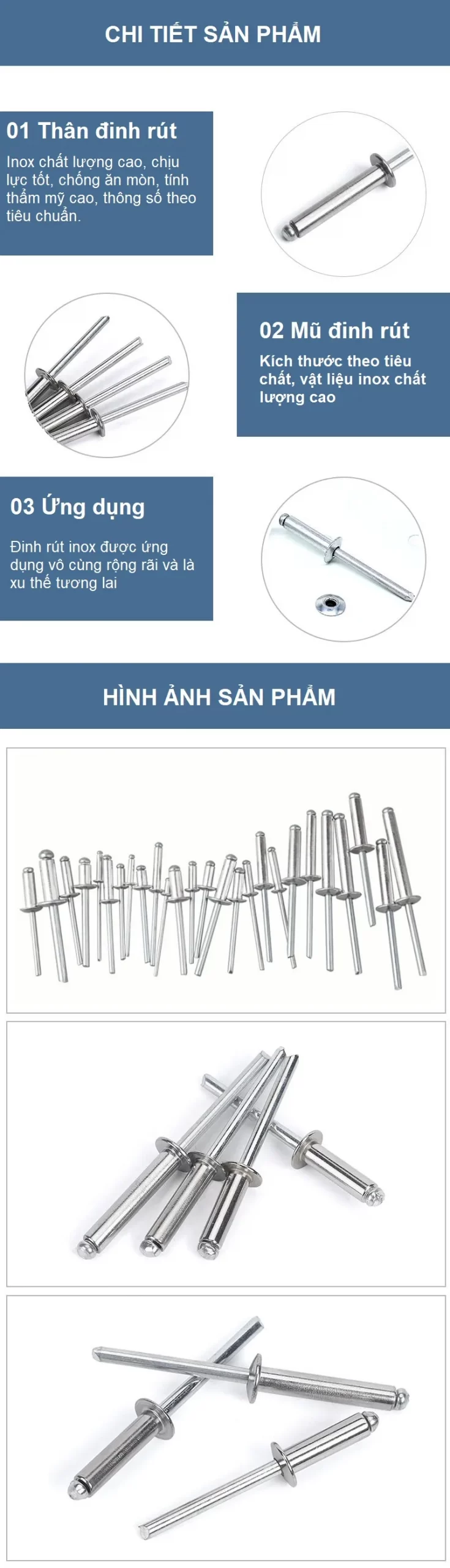 Đinh rút inox 304