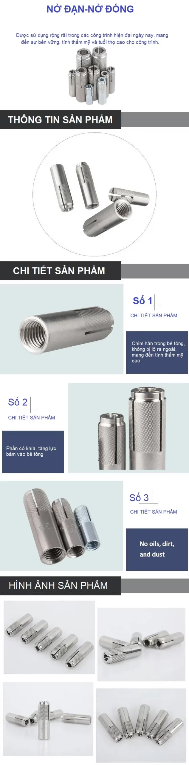 Nở đạn inox