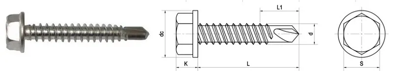 Vít Bắn Tôn Tự Khoan Inox DIN 7504K